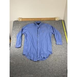 Vintage Ralph Lauren Shirt Mens 16 Blue Button Up Flesh Pony Preppy 32/33